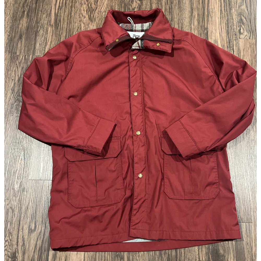 Vintage Woolrich Jacket Wool Lined Collar Size XL Color Wine